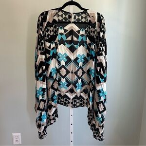 Bethany Mota Geometric Lightweight Wrap Cardigan